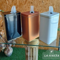 yerbero rectangular de lata en colores lisos en internet