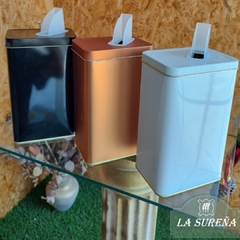 yerbero rectangular de lata en colores lisos - comprar online