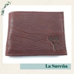 Billetera cuero con volante central y visor - comprar online