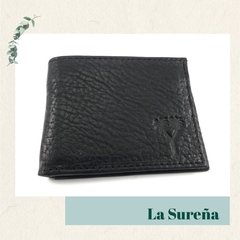 Billetera cuero con volante central y visor - LA SUREÑA