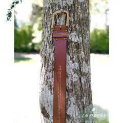 Cinto cuero vaqueta liso costura central - comprar online