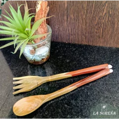 Juego de cubiertos ensaladeros de palo santo