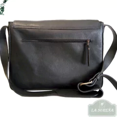 Morral porta notebook en cuero y correa