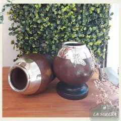 Mate copa madera algarrobo y alpaca - comprar online