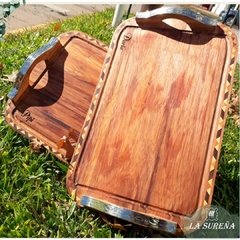 Tabla asado con manija detalle alpaca