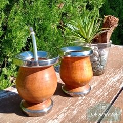 Mate de madera algarrobo y acero inoxidable