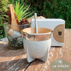 Mate pvc plástico con bombilla en caja
