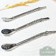 bombilla alpaca maciza torneada paleta
