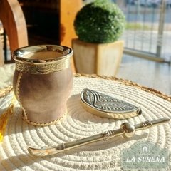 Mate Imperial de calabaza con alpaca, base y costura de tiento - tienda online