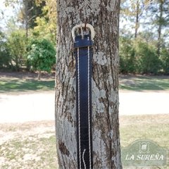 cinto cuero vaqueta hebilla tiento, lonja costura - comprar online
