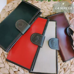 billetera dama cuero tipo fichero