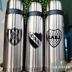 Termo Acero Inoxidable 1lts. manija y logo a pedido