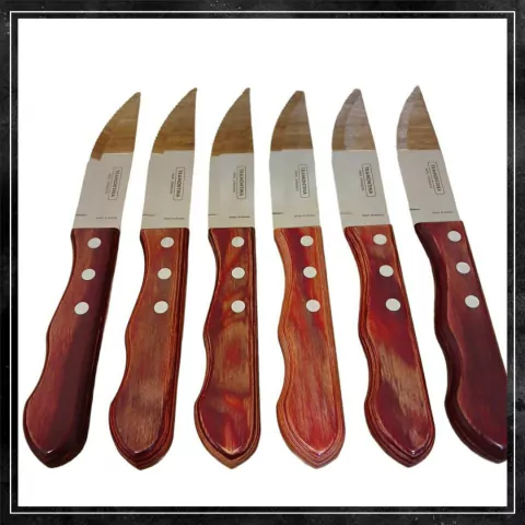Tramontina Cuchillo Jumbo Rojizo Polywood x 6