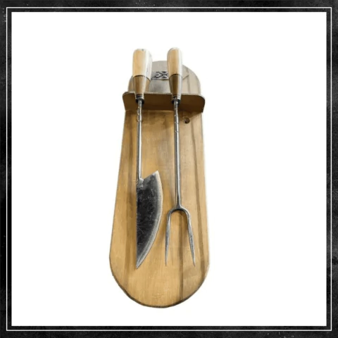 Juego Tabla Colgante "Hueso" 2 Pzas.(Ten.Trinch/Cuch.corto)