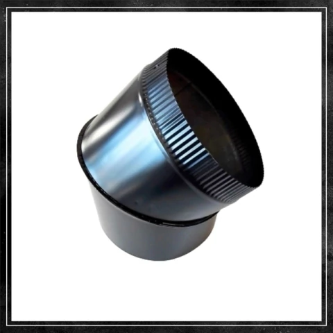 Calefactor Codo 12" Pintado Negro p/encamisado