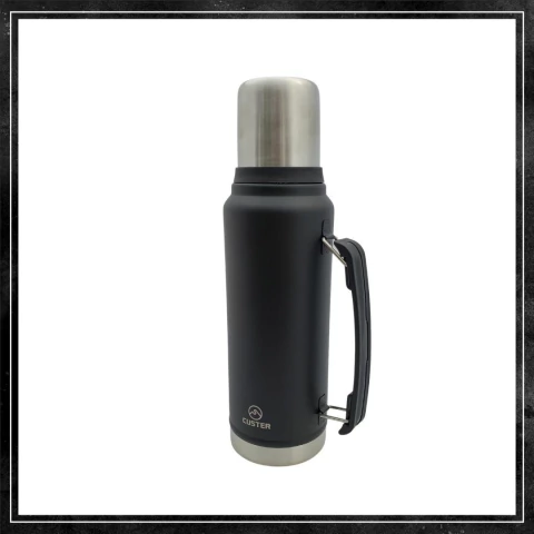 Termo CUSTER 1Lt Negro c/tapon cebador