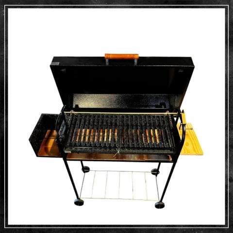 Parrilla INV con Tapa, Fogón Colgante y Mesada de 100cm