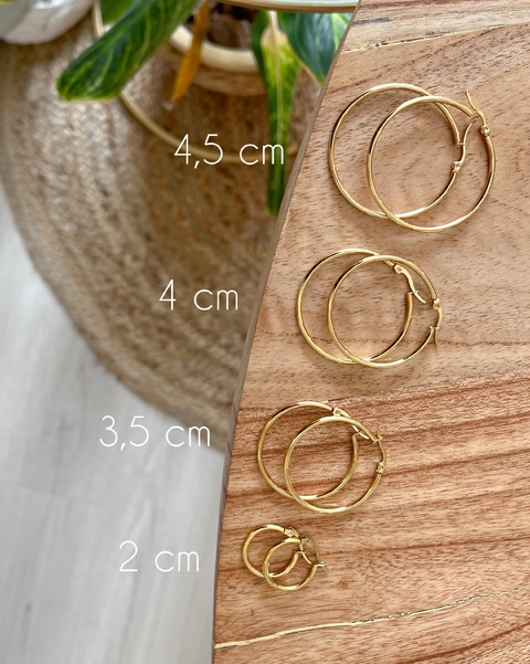 Argollas clasicas - Acero quirurgico dorado - comprar online