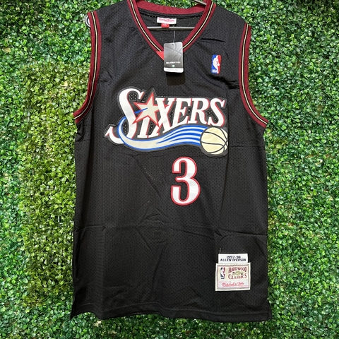 CAMISETA SIXERS (NEGRA CON BLANCO) - REPLIC. EXACTA