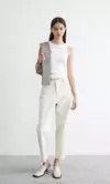 Jean Mom Flora Beige