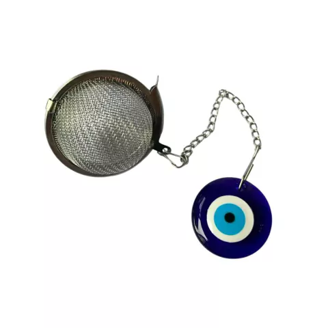 Infusor de Chá em Aço Inox Bola G Olho Grego Blue Mi-Chá