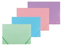 CARPETA 3 SOLAPAS CON ELASTICO OPACA COLOR PASTEL A4