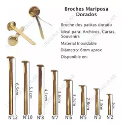 BROCHE DOS PUNTAS DORADO SIFAP N°5 (23MM) X 100 - comprar online