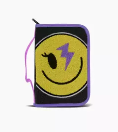 CANOPLA FOOTY 1 PISO ART.F61064 HAPPY SMILE NEGRO CON VIOLETA