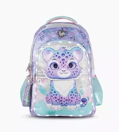 MOCHILA FOOTY ART.F6353 ESPALDA 18" C/LUZ SWEET LEOPARD AQUA CON LILA