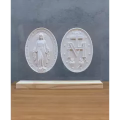 Medalhão de Mármore Nossa Senhora das Graças - com acrílico