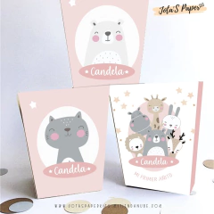 Kit Imprimible ANIMALES NORDICOS ROSA