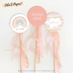 Kit Imprimible ARCOIRIS ROSA
