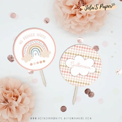 Kit Imprimible ARCOIRIS ROSA