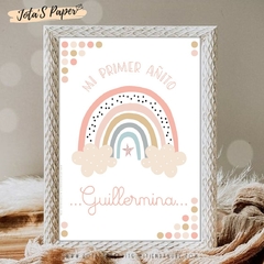 Kit Imprimible ARCOIRIS ROSA