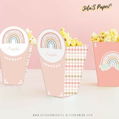 Kit Imprimible ARCOIRIS ROSA - Jotas Paper Kits