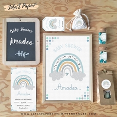 Kit Imprimible ARCOIRIS AZUL