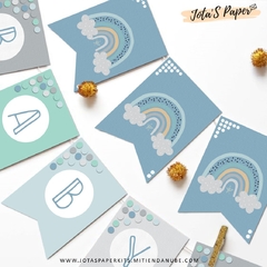 Kit Imprimible ARCOIRIS AZUL - Jotas Paper Kits