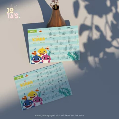 Calendario Mini 2025 BABY SHARK MOD2 - Jotas Paper Kits