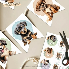 Kit Imprimible CACHORROS ACUARELA - comprar online