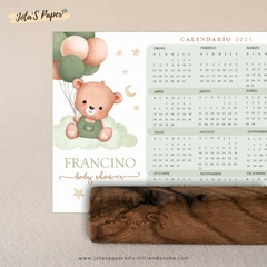 Calendario Mini 2025 OSITO CON GLOBOS VERDE en internet