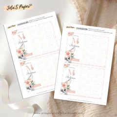 Calendario Mini 2026 CONEJA FLORAL MOD2 - Jotas Paper Kits
