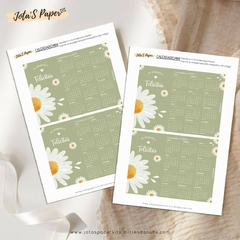 Calendario Mini 2025 MARGARITAS VERDE - Jotas Paper Kits