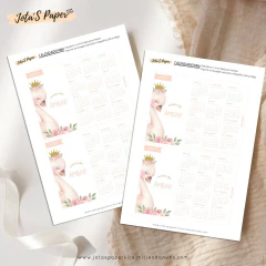Calendario Mini 2025 CISNE PRINCESA MOD2 - Jotas Paper Kits