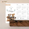 Calendario Mini 2025 CACHORROS ACUARELA