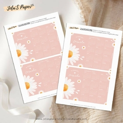Calendario Mini 2025 MARGARITAS MOD2 - Jotas Paper Kits