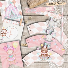 Kit Imprimible CIRCO ACUARELA NENA - comprar online