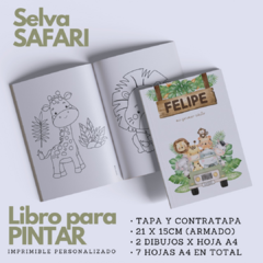 Libro para Pintar Imprimible SELVA SAFARI