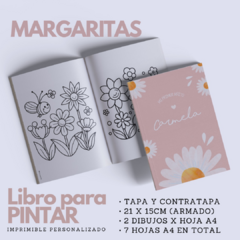 Libro para Pintar Imprimible MARGARITAS MOD2