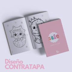 Libro para Pintar Imprimible BABY DINOS GIRLS - Jotas Paper Kits