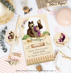 Invitacion Digital MASHA Y EL OSO ROSA